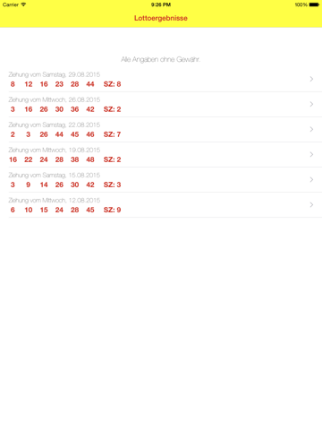 Screenshot #4 pour Lottozahlen - Ergebnisse für 6 aus 49, Spiel 77 und Super6 aus Deutschland
