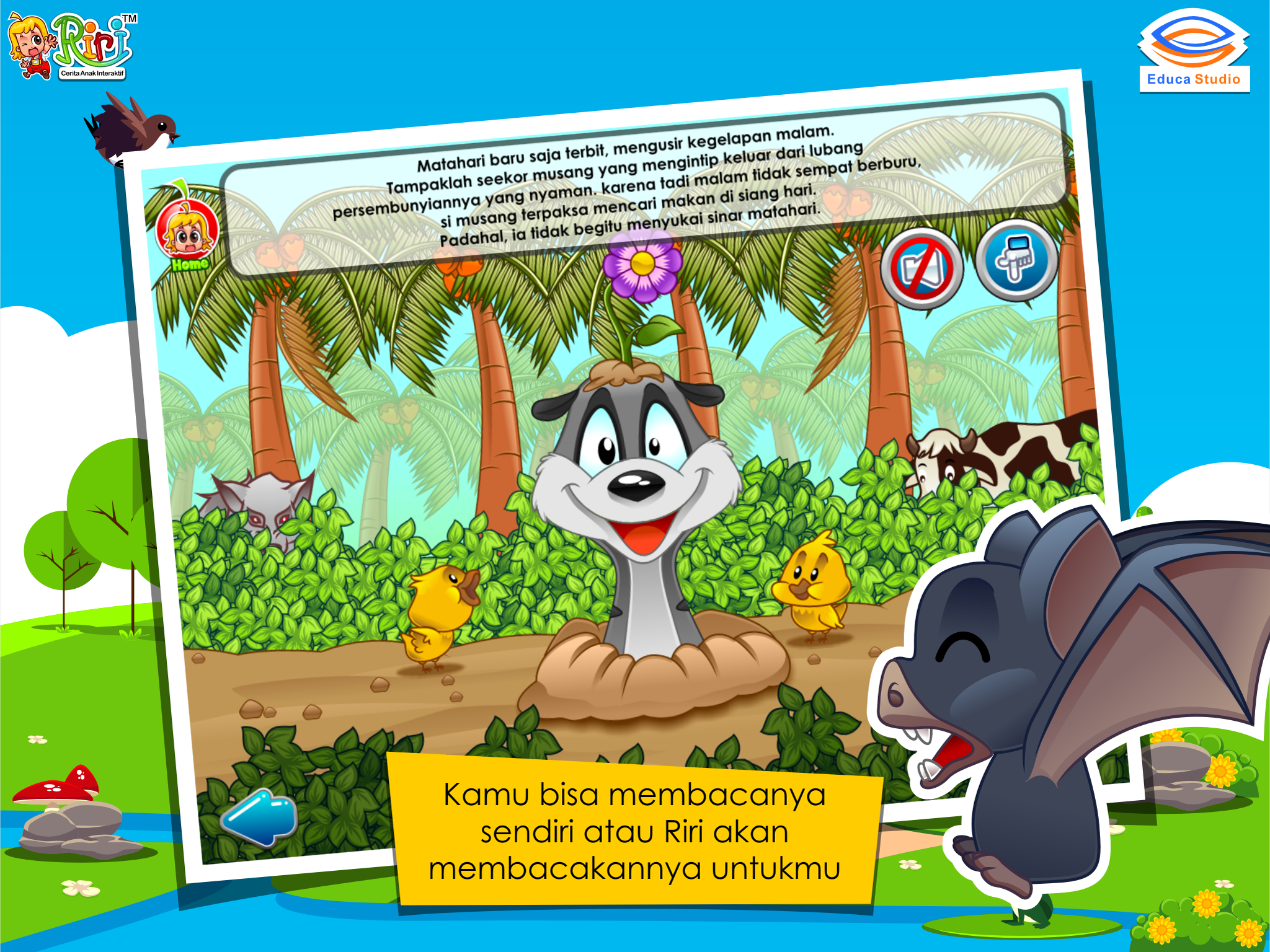 Kelelawar dan Musang - Cerita Anak Interaktif screenshot 6