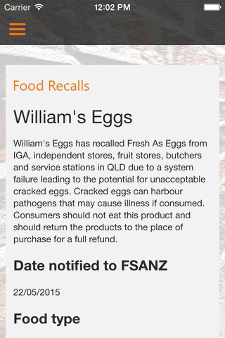 FoodRecallAus screenshot 4