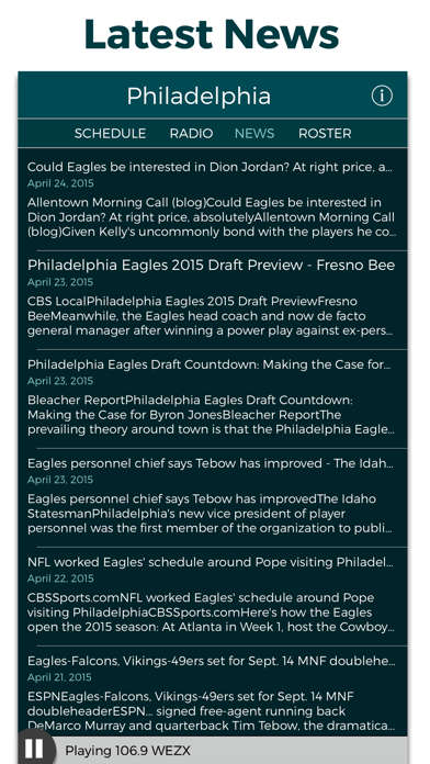 Philadelphia Football Radio & Live Scores Screenshot