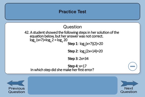 Common Core Math Algebra-II Practice Test screenshot 3