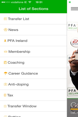 PFA Ireland Mobile screenshot 2