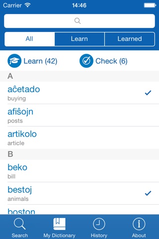 Esperanto <> English Dictionary + Vocabulary trainer screenshot 3