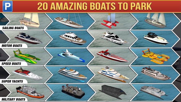 Super Yachts Parking Simulator - Real Boats Race Driving Test Park Racing Games