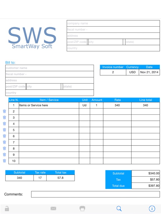 SWS Invoice