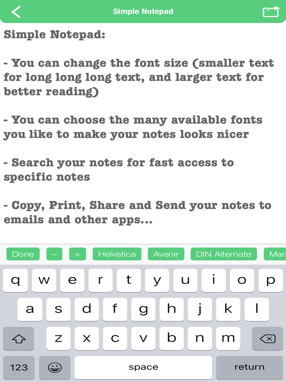 Simple Notepad - Best Notebook Text Editor Pad to Write Take Fast Memo Note iPad screenshot