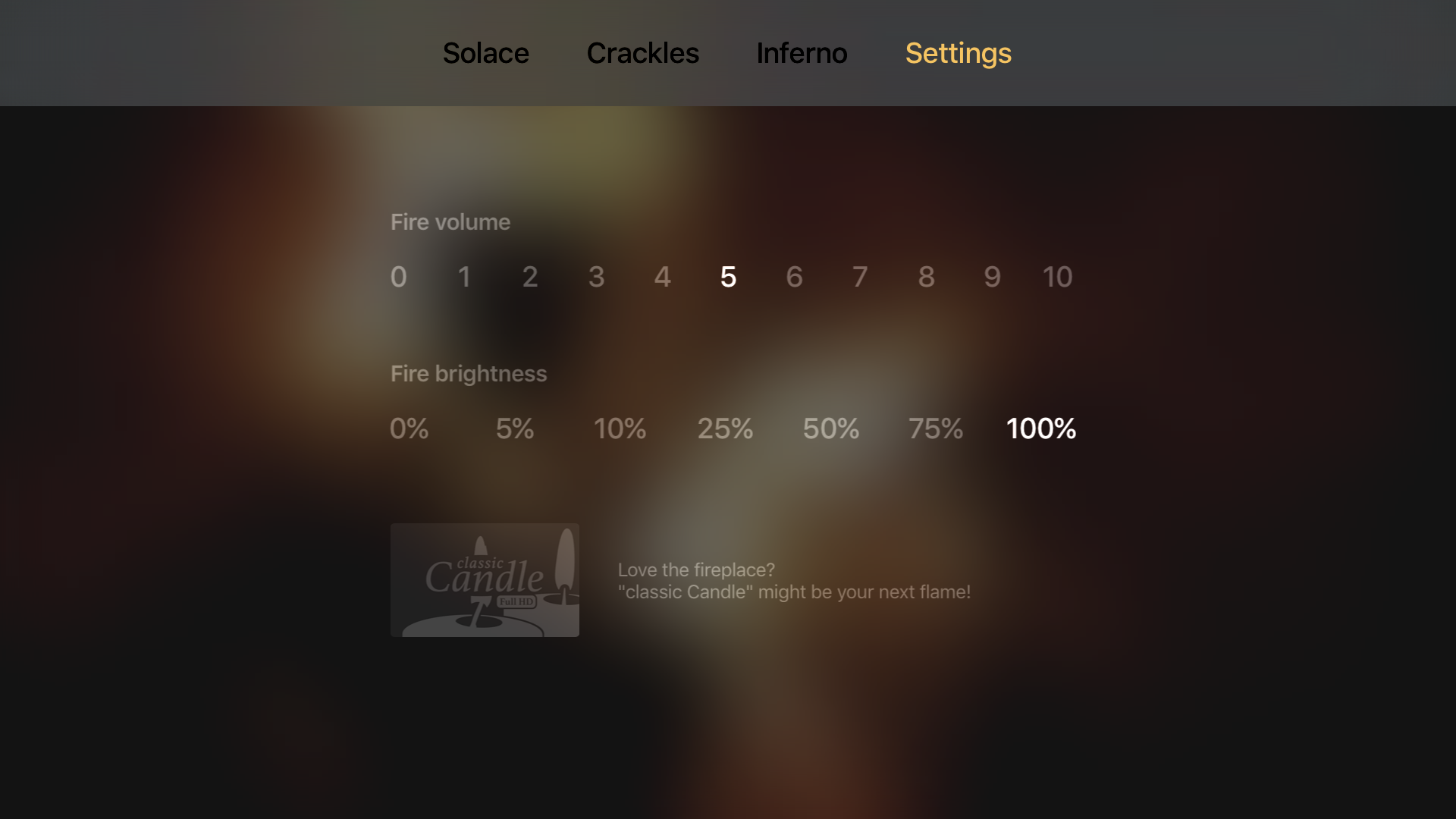 classic Fireplace FREE – relaxing and romantic fire flames screenshot 4