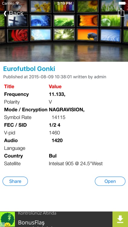 Bulgaria TV Channels Sat Info