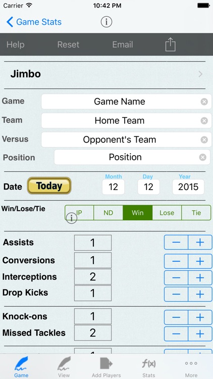 Rugby Player Tracking,Stats,Game Notes,LogBook