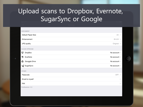 QuickScan - Scan PDF, Print, Fax, Email, and Upload to Cloud Storages iPad screenshot