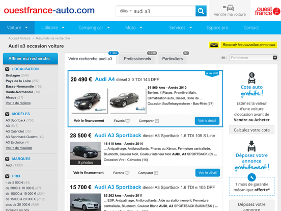 Screenshot #5 pour Ouest France Auto | Annonces voiture occasion & cote gratuite
