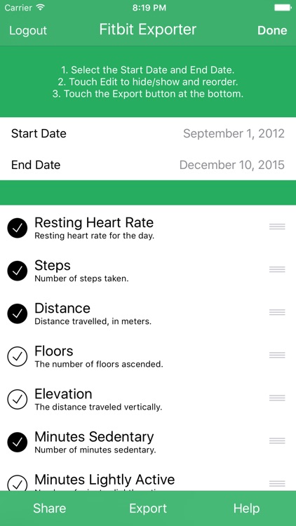 Health Exporter for Fitbit to CSV