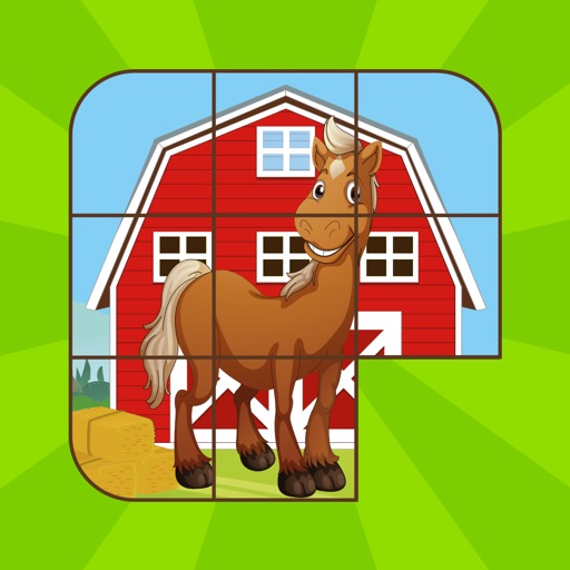 Kids Sliding Puzzle Horses