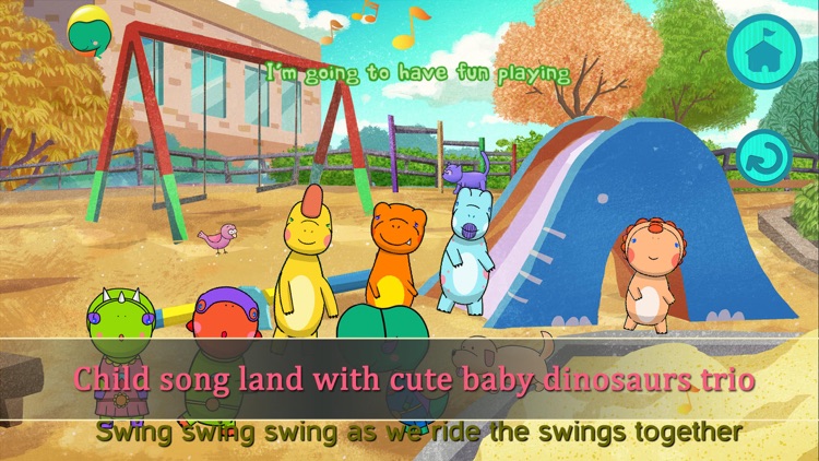 Exciting Kids song together with cute baby dinosaur trio screenshot-4