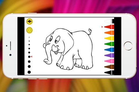 Land Animal Coloring Book Pastel Crayon Elephant and Alpaca show screenshot 3