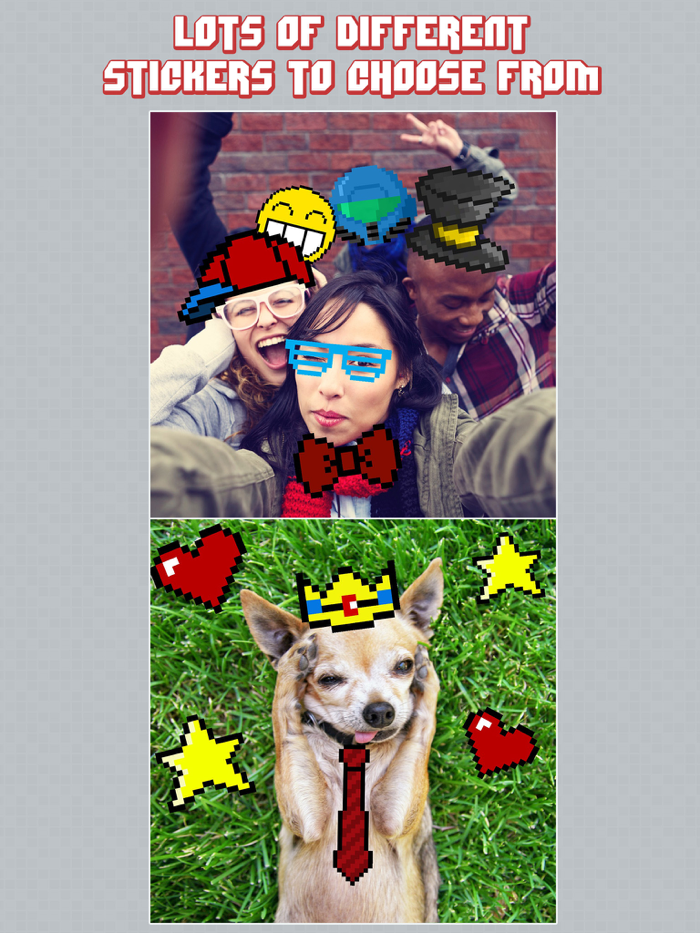 InstaPix Photo Editor - 8 Bit Pixel Stickers for your Pictures