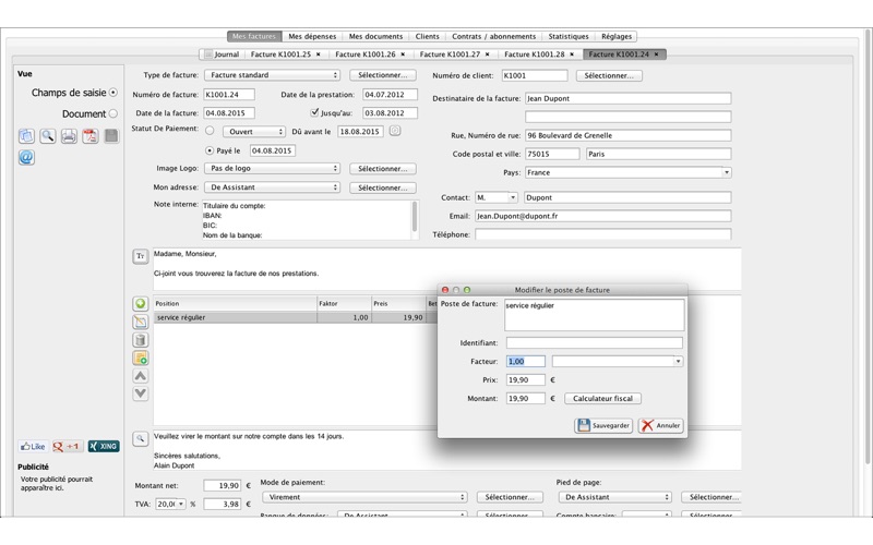 Screenshot #1 pour Gestionnaire de factures