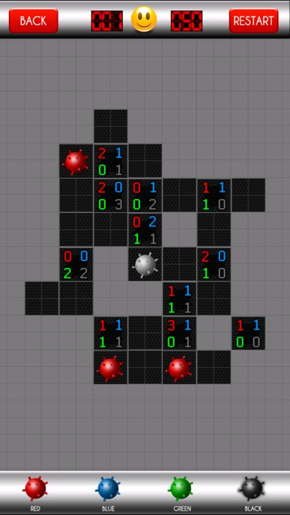 MineSweeper - 4 Colored Bombs Logic