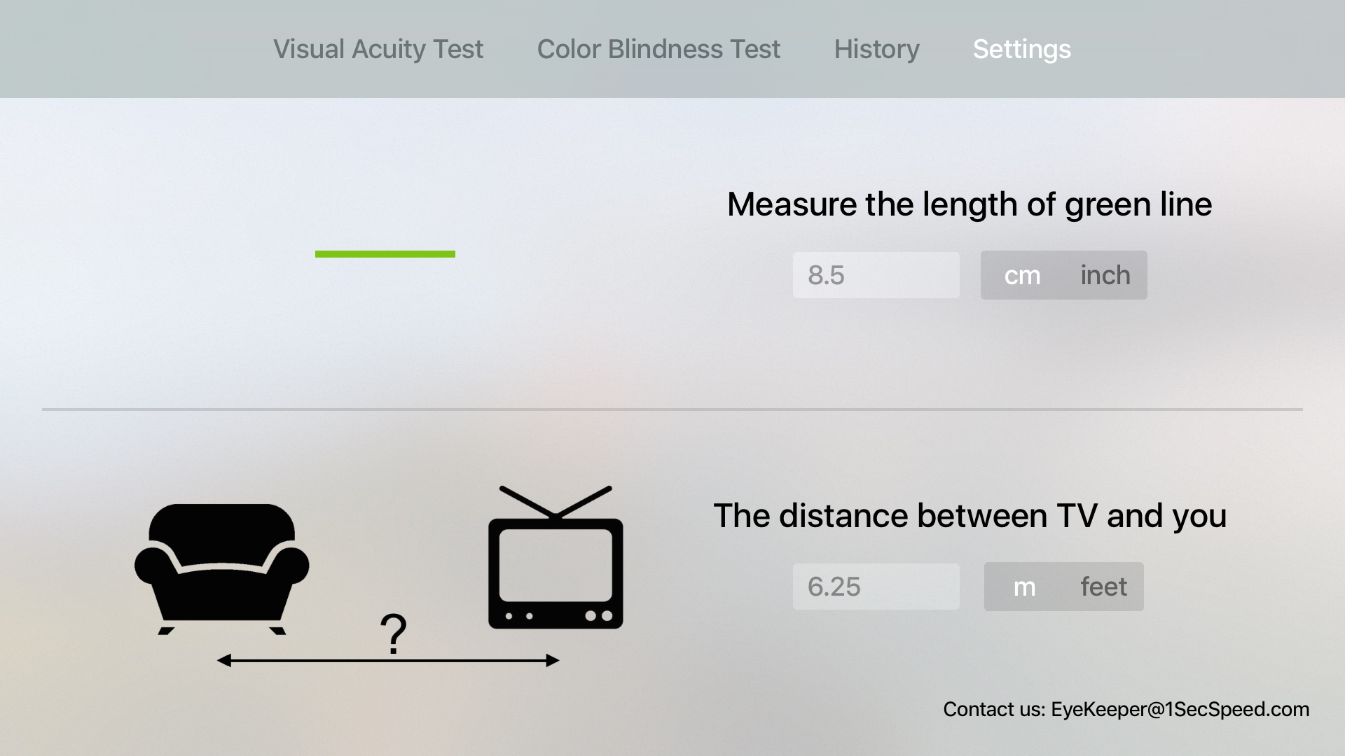 EyeKeeper - Visual Acuity Test, Color Blindness Test and Multi-Users History Tracker screenshot 5