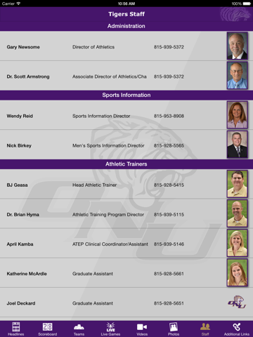ONU Tigers iPad screenshot