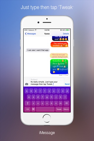 Text Tweaker Keyboard Free - Create Cool Color Message Bubbles with fancy fonts, emoji and theme maker screenshot 3