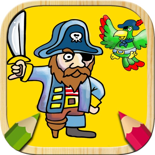 Paint pirates. Fingerpaint game. Coloring book to paint the pirate ship. Paint and color drawings. Never Land Pirates game. Paint for boys and girls icon