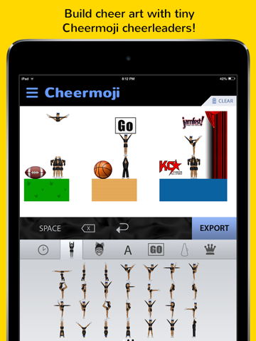 Cheermoji - cheerleading emojis for cheerleaders to build tiny cheer stuntsのおすすめ画像1