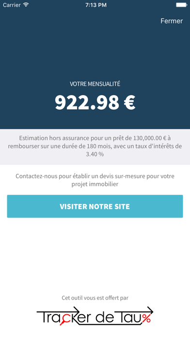 Simulateur de Prêt iPhone screenshot