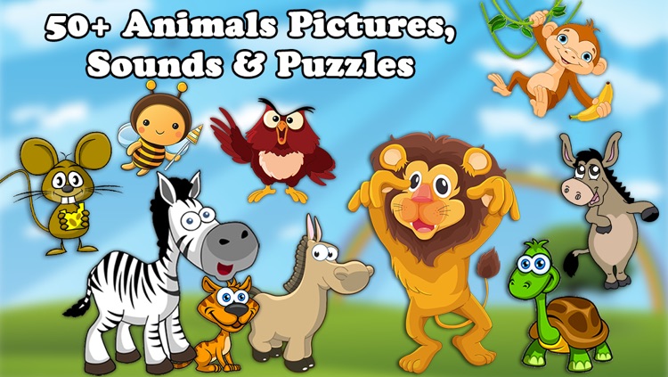 Amazing Animals Puzzle -Educational Word Learning Game for Kids & Toddlers