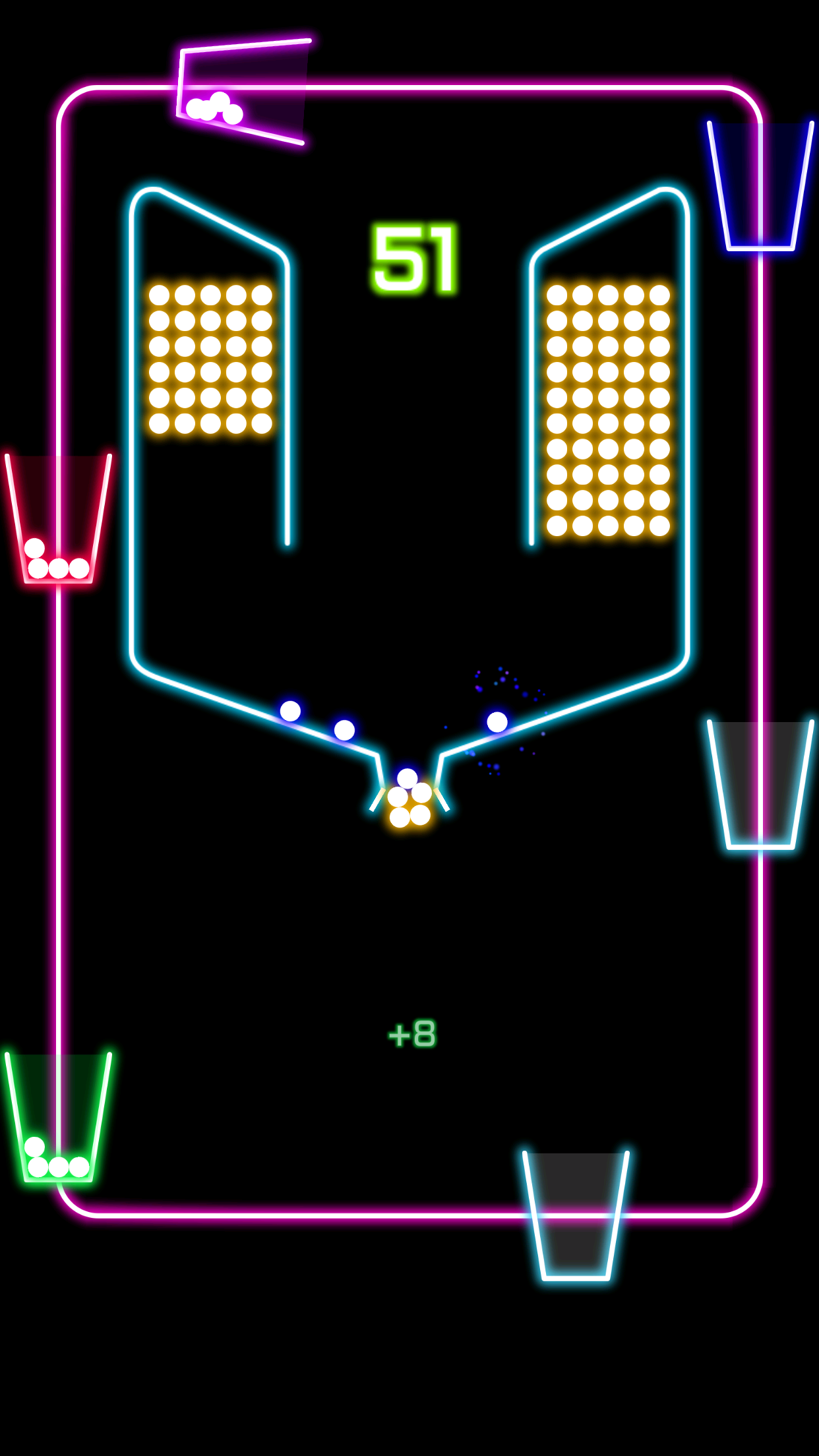 Rock Balls pour down into glowing cups with rock rhythm screenshot 4