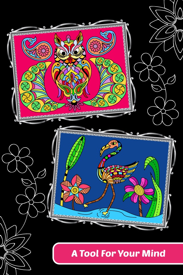 Love Birds Art Class: Stress Relieving Coloring Books for Adults screenshot 2