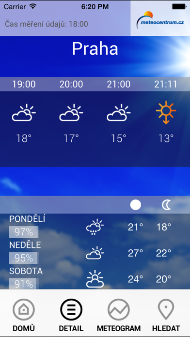 Počasí Meteocentrum Screenshot