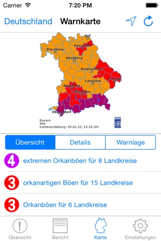 WarnMe - Unwetterwarnungen des deutschen Wetterdienstes vor Gewitter, Sturm, Schnee, Glätte screenshot 3