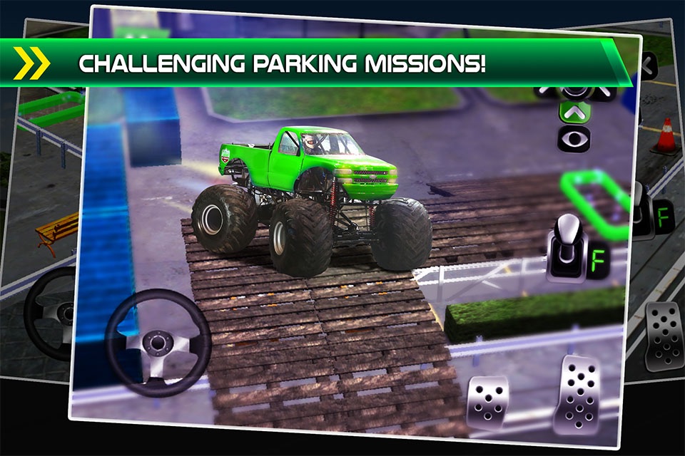 Monster Truck Parking Simulator - 3D Car Bus Driving & Racing Games screenshot 2