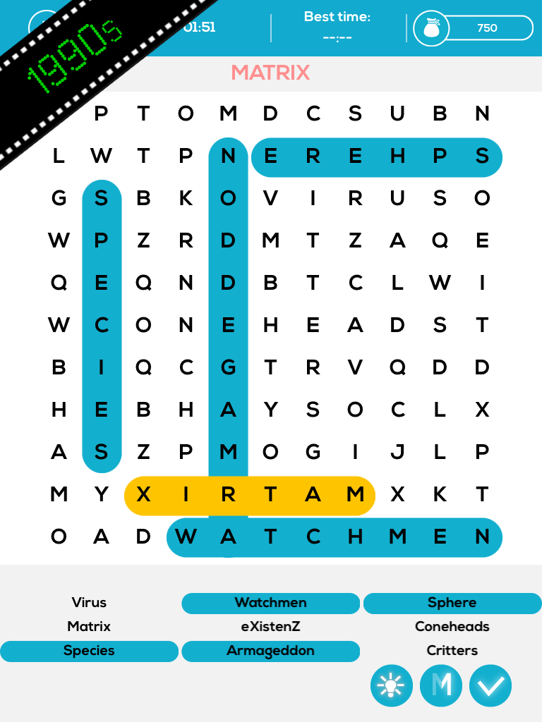 Sci-Fi Movie Word Search Unlimited Free Puzzle screenshot 5