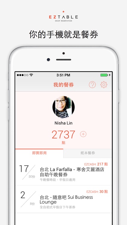 餐券排行榜 by EZTABLE