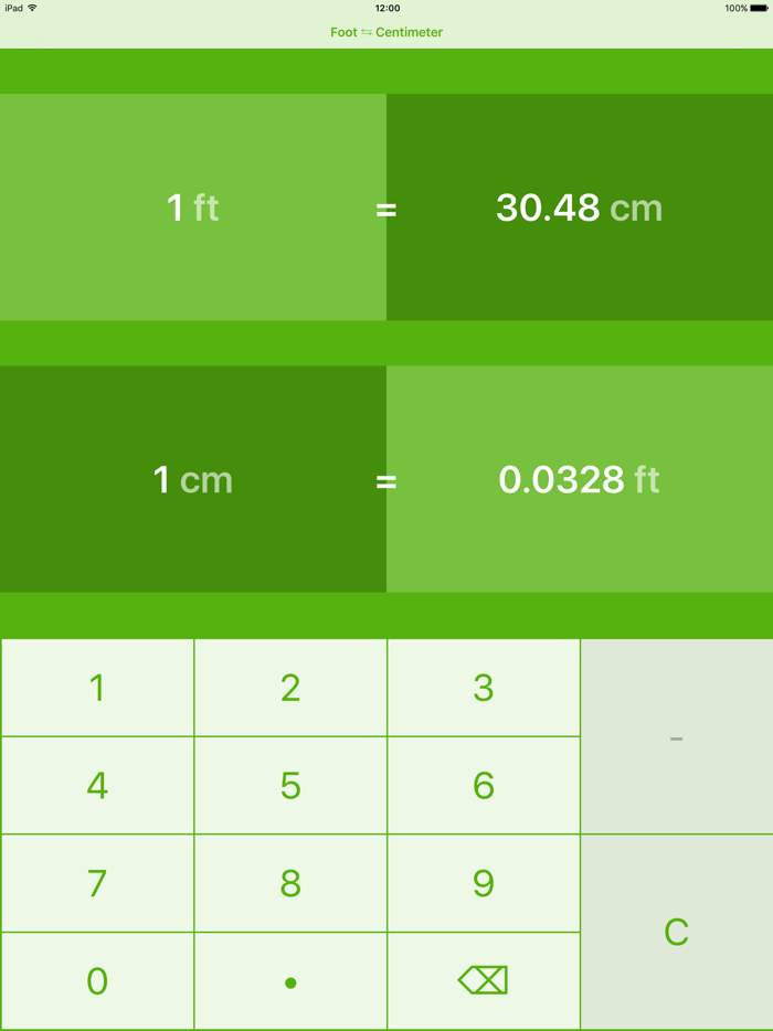 Feet to Centimeters  ft to cm