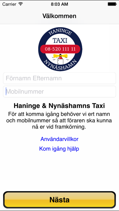 Screenshot #1 pour Haninge & Nynäshamns Taxi