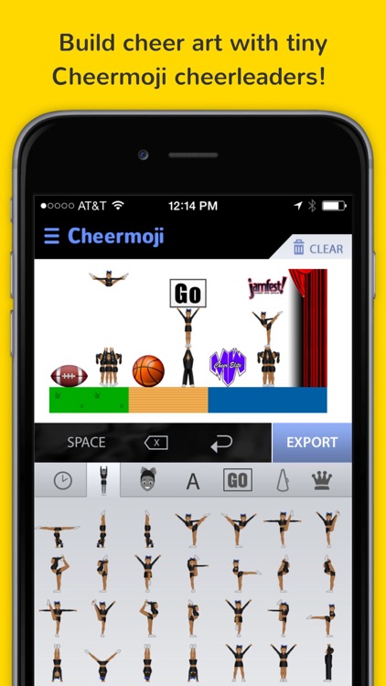 Cheermoji - cheerleading emojis for cheerleaders to build tiny cheer stunts screenshot-0