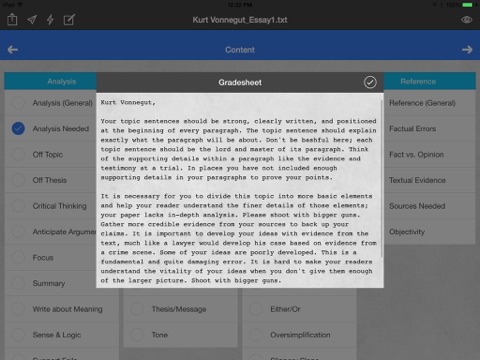 Essay Grader Screenshot 1
