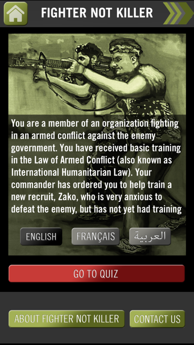 Screenshot #1 pour Combattant, pas Assassin - Testez vos connaissances des lois de la guerre