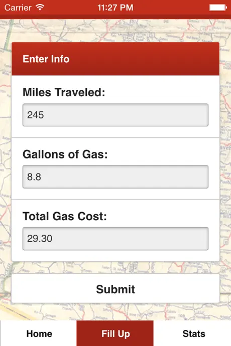 On the Road - Your go to app for quick and easy mpg statistics