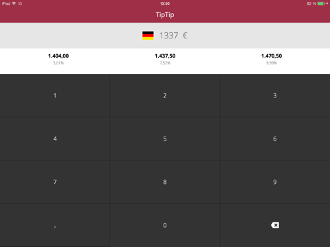 Screenshot #5 pour TipTip – Trinkgeldrechner