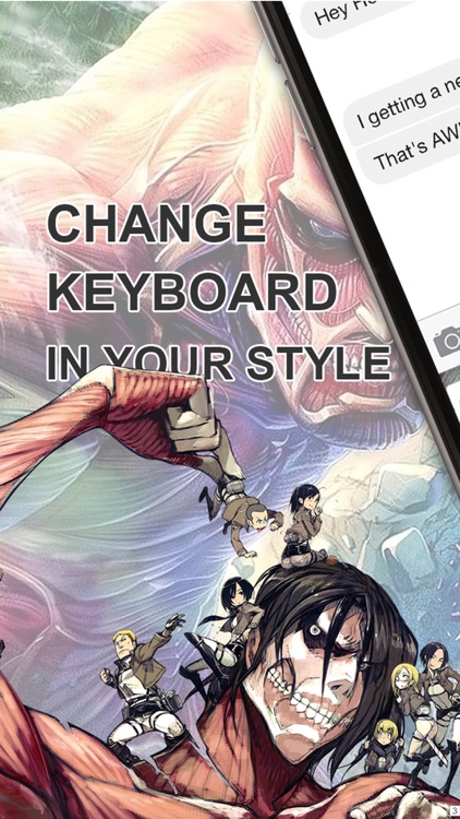 Custom Keyboard Cartoon Anime Manga : Color & Wallpaper Themes in Attack on Titan Style