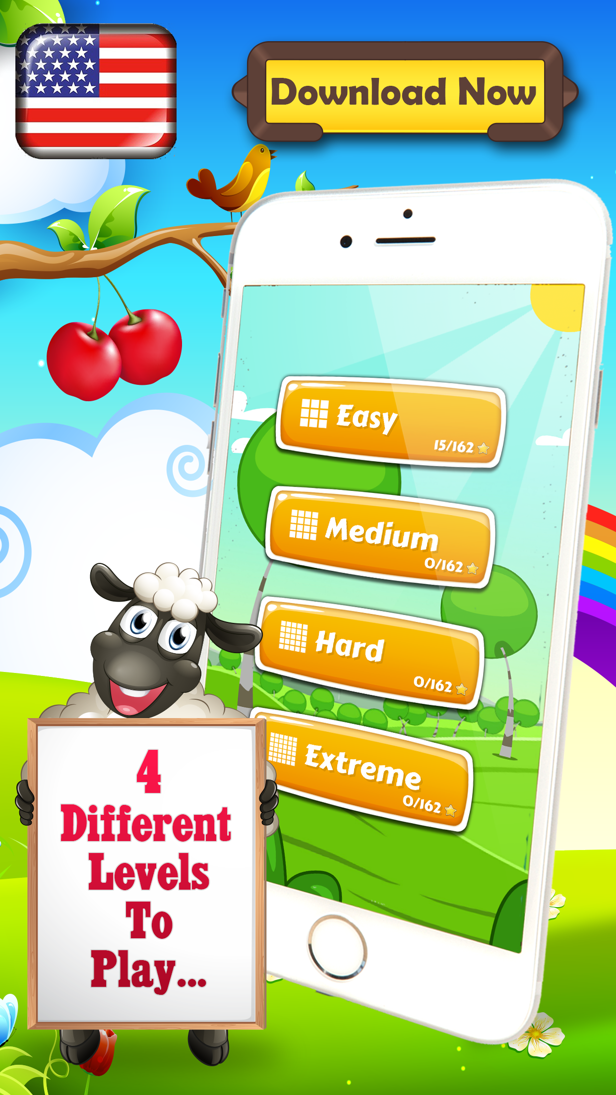 15 Puzzle Sheep Free Classic Sliding Tiles game! - Hard Version screenshot 3