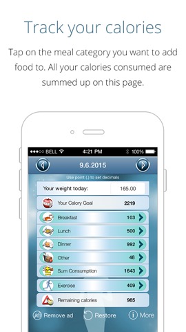 Calorie Counter Free - lose weight, gain fitness, track calories and reach your weight goal with this app as your palのおすすめ画像2