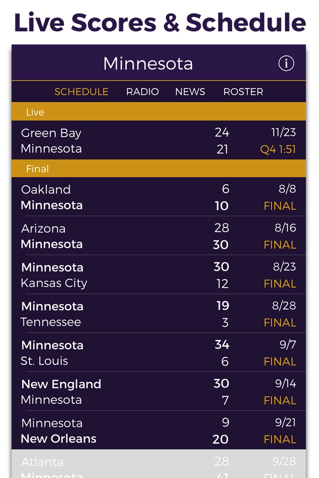 Minnesota Football Radio & Live Scores screenshot 3