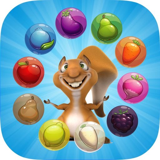 Белка Поп Bubble Shooter Фрукты Сага: Матч 3 HD Бесплатные игры