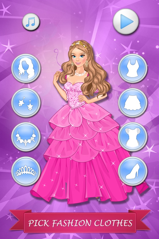 Princess Dresses: beauty salon game for girls and kids who love makeover and make-up screenshot 2