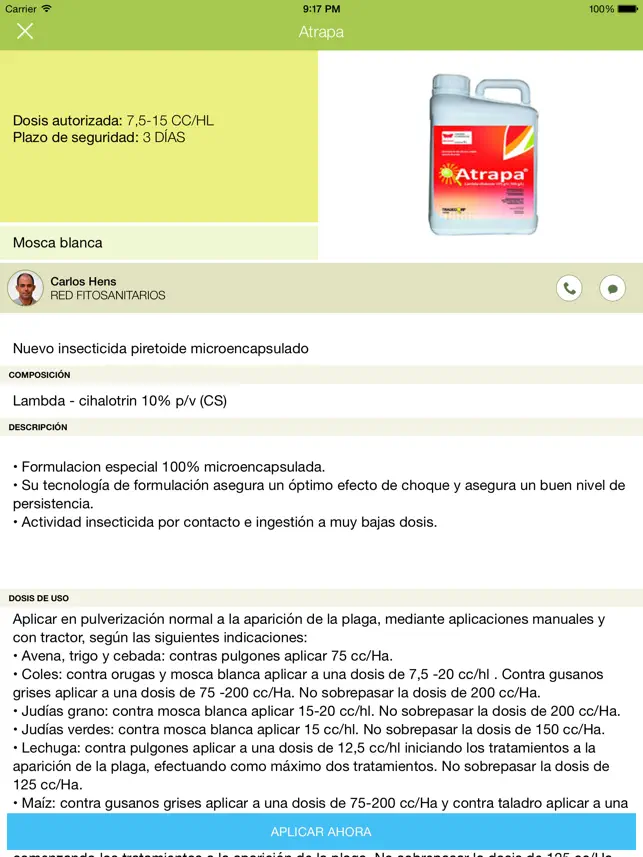لقطة شاشة 3 Mis Cultivos - Control de plagas, vademecum y calculadora Spray pH ideal en la app que todo agricultor debe tener iphone